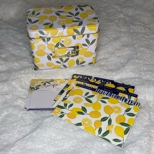 Lemon Print Recipe Box with Cards